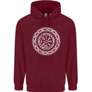 Viking Symbol Vegvisir White Gym Mens 80% Cotton Hoodie Maroon