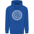 Viking Symbol Vegvisir White Gym Mens 80% Cotton Hoodie Royal Blue
