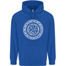 Viking Symbol Vegvisir White Gym Mens 80% Cotton Hoodie Royal Blue