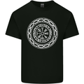 Viking Symbol Vegvisir White Gym Mens Cotton T-Shirt Tee Top Black
