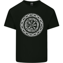 Viking Symbol Vegvisir White Gym Mens Cotton T-Shirt Tee Top Black