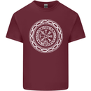 Viking Symbol Vegvisir White Gym Mens Cotton T-Shirt Tee Top Maroon