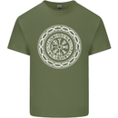 Viking Symbol Vegvisir White Gym Mens Cotton T-Shirt Tee Top Military Green