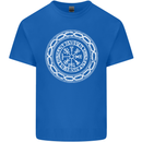 Viking Symbol Vegvisir White Gym Mens Cotton T-Shirt Tee Top Royal Blue