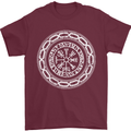 Viking Symbol Vegvisir White Gym Mens T-Shirt 100% Cotton Maroon