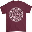 Viking Symbol Vegvisir White Gym Mens T-Shirt 100% Cotton Maroon