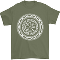 Viking Symbol Vegvisir White Gym Mens T-Shirt 100% Cotton Military Green