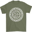 Viking Symbol Vegvisir White Gym Mens T-Shirt 100% Cotton Military Green