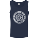 Viking Symbol Vegvisir White Gym Mens Vest Tank Top Navy Blue