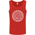 Viking Symbol Vegvisir White Gym Mens Vest Tank Top Red