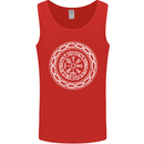 Viking Symbol Vegvisir White Gym Mens Vest Tank Top Red