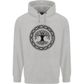 Viking Symbol Yggdrasil Black Gym Mens 80% Cotton Hoodie Sports Grey