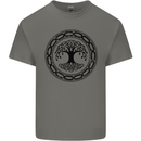 Viking Symbol Yggdrasil Black Gym Mens Cotton T-Shirt Tee Top Charcoal