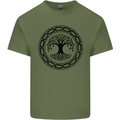 Viking Symbol Yggdrasil Black Gym Mens Cotton T-Shirt Tee Top Military Green