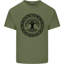 Viking Symbol Yggdrasil Black Gym Mens Cotton T-Shirt Tee Top Military Green