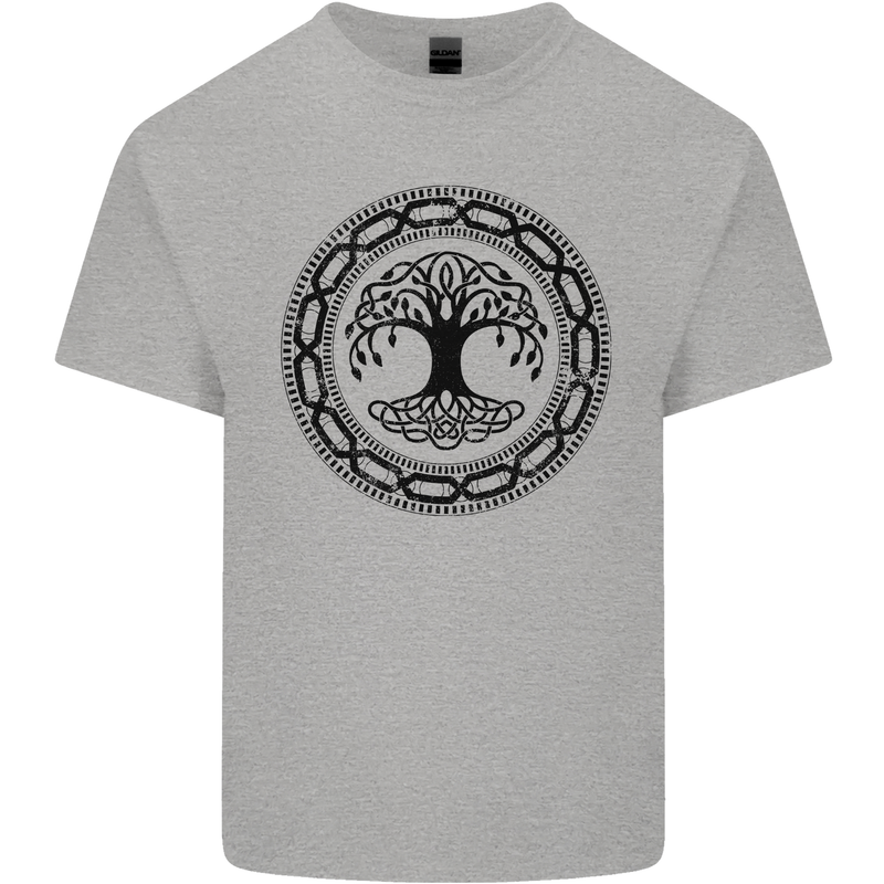 Viking Symbol Yggdrasil Black Gym Mens Cotton T-Shirt Tee Top Sports Grey