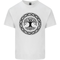 Viking Symbol Yggdrasil Black Gym Mens Cotton T-Shirt Tee Top White