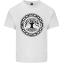 Viking Symbol Yggdrasil Black Gym Mens Cotton T-Shirt Tee Top White