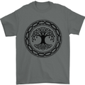 Viking Symbol Yggdrasil Black Gym Mens T-Shirt 100% Cotton Charcoal