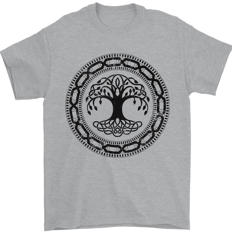 Viking Symbol Yggdrasil Black Gym Mens T-Shirt 100% Cotton Sports Grey
