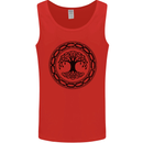 Viking Symbol Yggdrasil Black Gym Mens Vest Tank Top Red