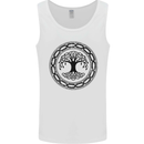 Viking Symbol Yggdrasil Black Gym Mens Vest Tank Top White