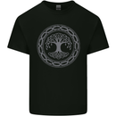 Viking Symbol Yggdrasil Grey Gym Mens Cotton T-Shirt Tee Top Black