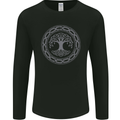 Viking Symbol Yggdrasil Grey Gym Mens Long Sleeve T-Shirt Black