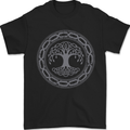 Viking Symbol Yggdrasil Grey Gym Mens T-Shirt 100% Cotton Black
