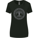 Viking Symbol Yggdrasil Grey Gym Womens Wider Cut T-Shirt Black