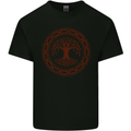 Viking Symbol Yggdrasil Gym Mens Cotton T-Shirt Tee Top Black