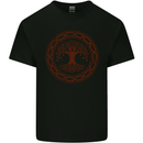 Viking Symbol Yggdrasil Gym Mens Cotton T-Shirt Tee Top Black