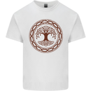 Viking Symbol Yggdrasil Gym Mens Cotton T-Shirt Tee Top White