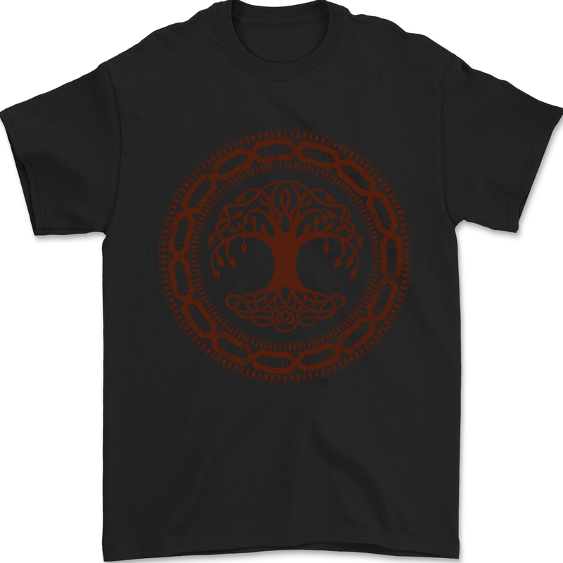 Viking Symbol Yggdrasil Gym Mens T-Shirt 100% Cotton Black
