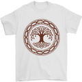Viking Symbol Yggdrasil Gym Mens T-Shirt 100% Cotton White
