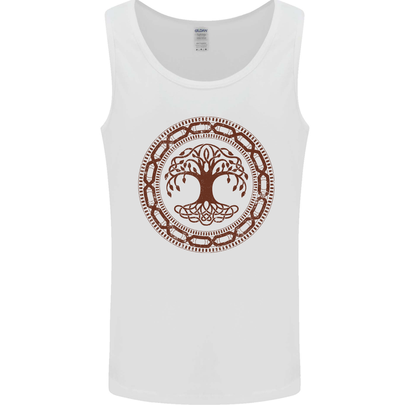 Viking Symbol Yggdrasil Gym Mens Vest Tank Top White