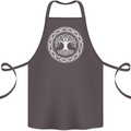 Viking Symbol Yggdrasil White Gym Cotton Apron 100% Organic Dark Grey