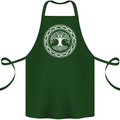 Viking Symbol Yggdrasil White Gym Cotton Apron 100% Organic Forest Green