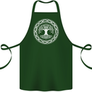 Viking Symbol Yggdrasil White Gym Cotton Apron 100% Organic Forest Green