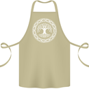 Viking Symbol Yggdrasil White Gym Cotton Apron 100% Organic Khaki
