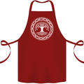 Viking Symbol Yggdrasil White Gym Cotton Apron 100% Organic Maroon