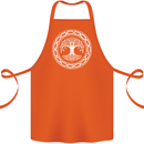 Viking Symbol Yggdrasil White Gym Cotton Apron 100% Organic Orange