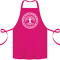 Viking Symbol Yggdrasil White Gym Cotton Apron 100% Organic Pink