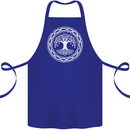 Viking Symbol Yggdrasil White Gym Cotton Apron 100% Organic Royal Blue