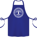 Viking Symbol Yggdrasil White Gym Cotton Apron 100% Organic Royal Blue