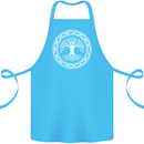 Viking Symbol Yggdrasil White Gym Cotton Apron 100% Organic Turquoise