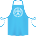 Viking Symbol Yggdrasil White Gym Cotton Apron 100% Organic Turquoise