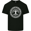 Viking Symbol Yggdrasil White Gym Mens Cotton T-Shirt Tee Top Black