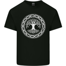 Viking Symbol Yggdrasil White Gym Mens Cotton T-Shirt Tee Top Black