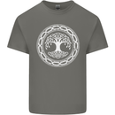 Viking Symbol Yggdrasil White Gym Mens Cotton T-Shirt Tee Top Charcoal